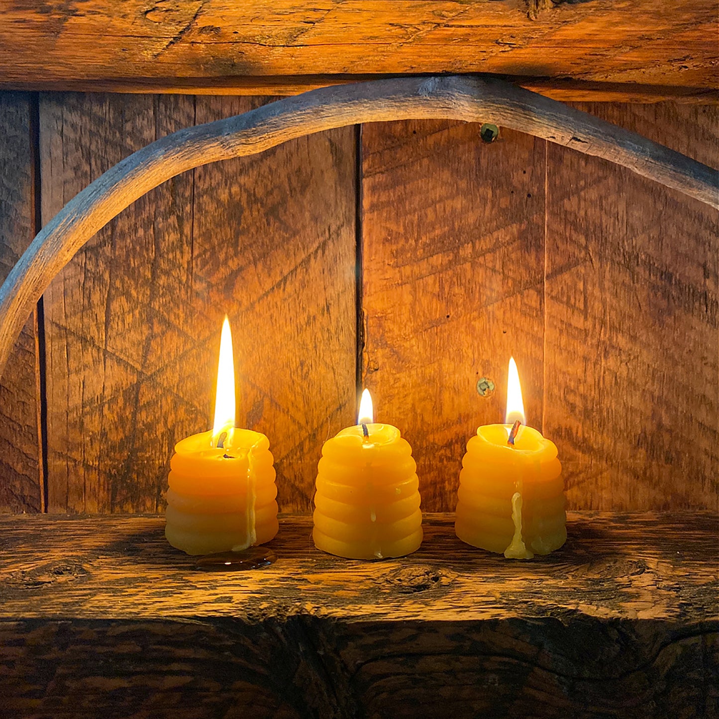 rustic natural beeswax candles