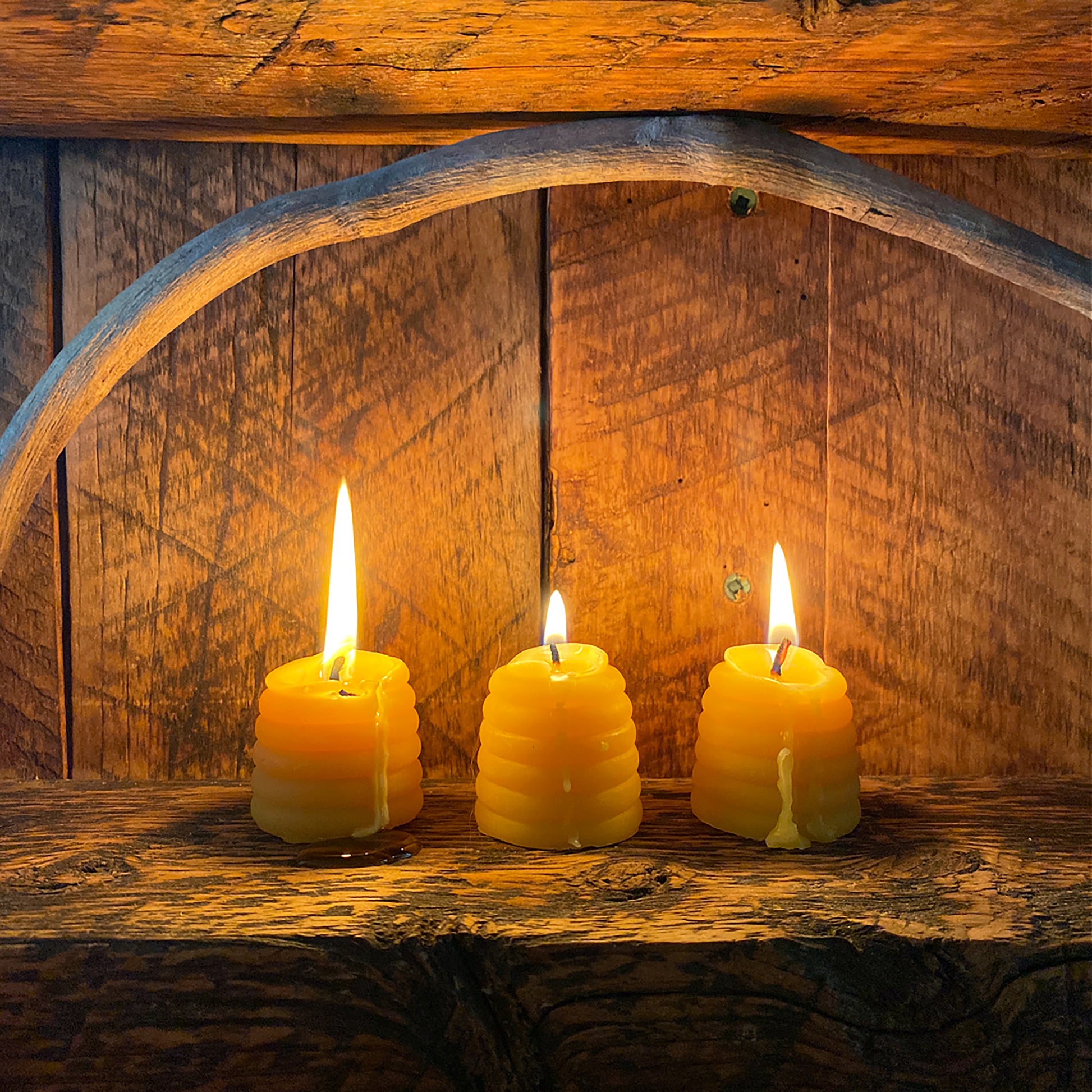 rustic natural beeswax candles