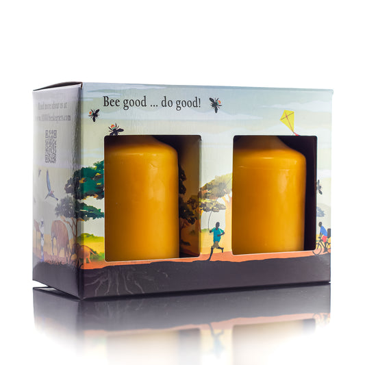 100% pure beeswax pillar candle gift set