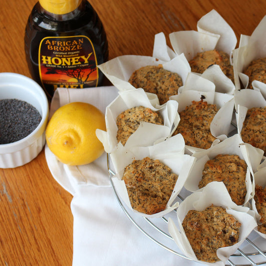 Mother's Day Honey Lemon Poppy Seed Muffins