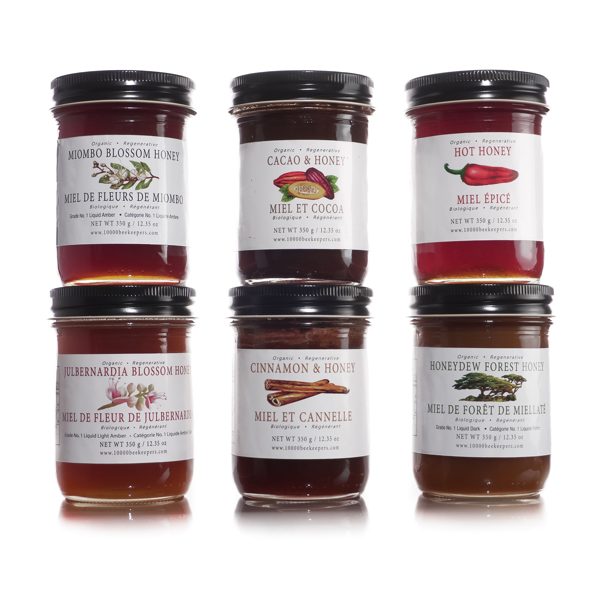 Raw honey in reusable glass jars