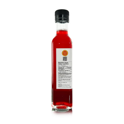 Hibiscus and honey vinegar nutritional label