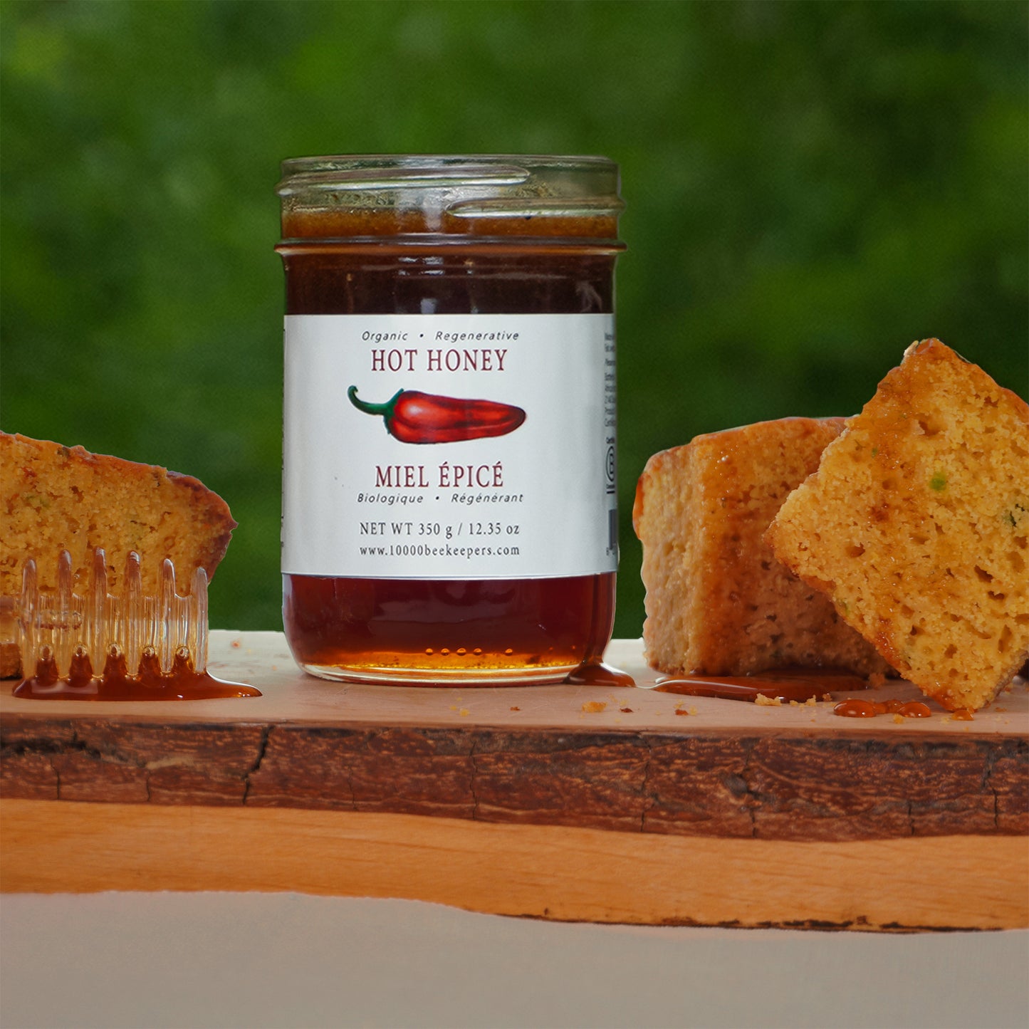 Hot Honey with Jalapeño Corn bread