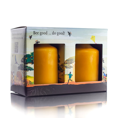 100% pure beeswax pillar candle gift set 